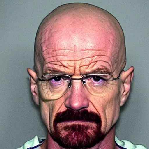 Image similar to Walter White methed out mugshot