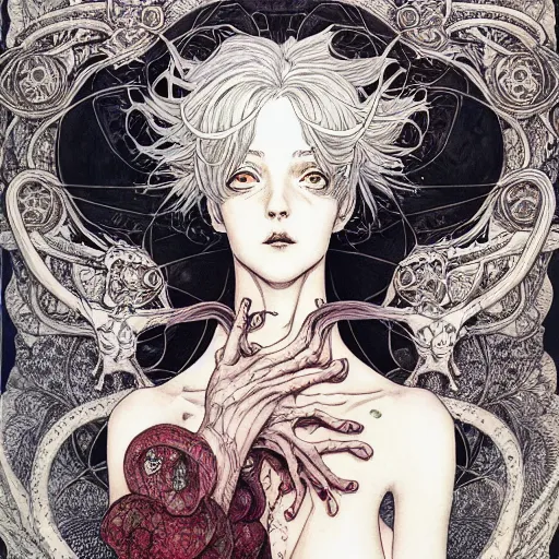 Image similar to prompt: Portrait painted in Mobius style drawn by Vania Zouravliov and Takato Yamamoto, inspired by Fables, intricate acrylic gouache painting, high detail, sharp high detail, manga and anime 2000