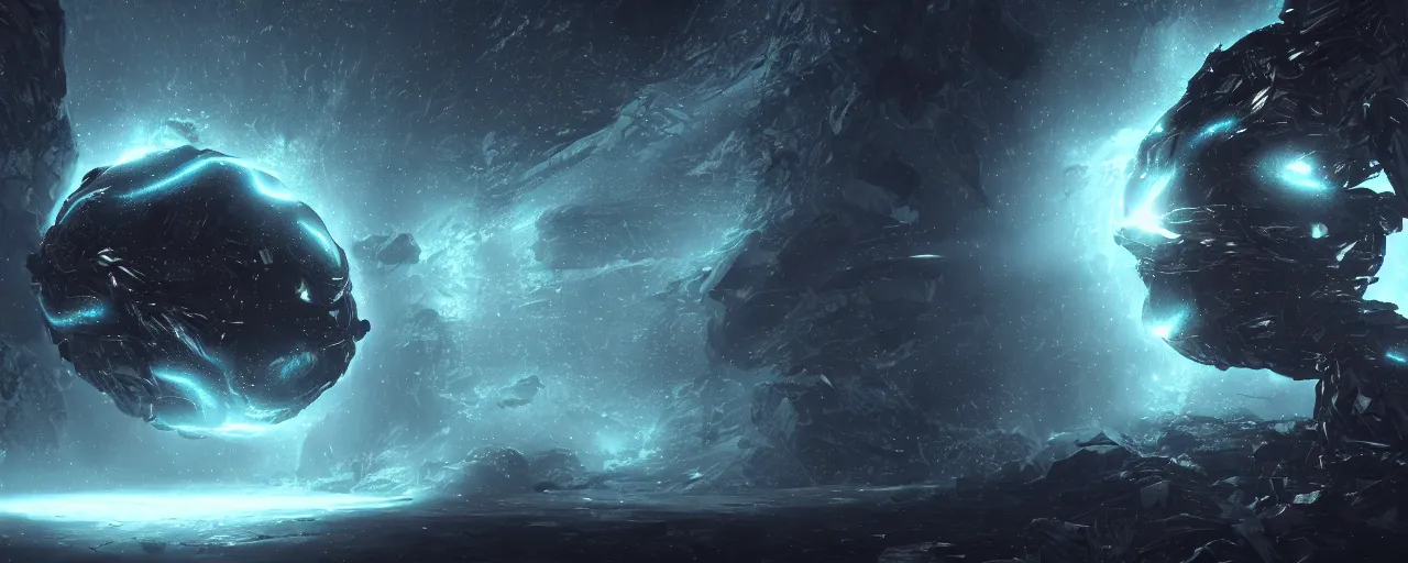 Image similar to a dark epic swirling galaxy, dark scifi, unreal engine, octane render, volumetric lighting