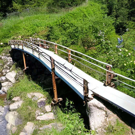 Prompt: bridge built by mice, the cheese bridge