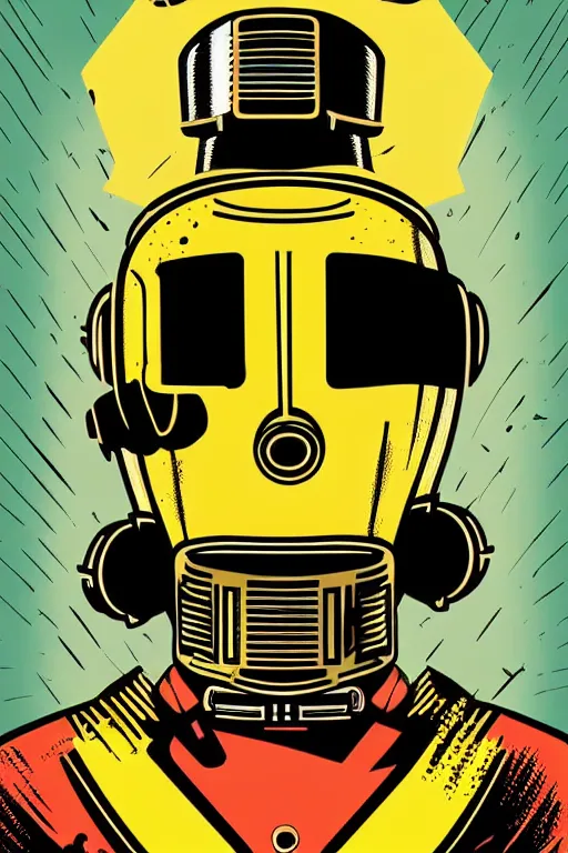 Image similar to fallout 7 6 retro futurist illustration art by butcher billy, sticker, colorful, illustration, highly detailed, simple, smooth and clean vector curves, no jagged lines, vector art, smooth andy warhol style