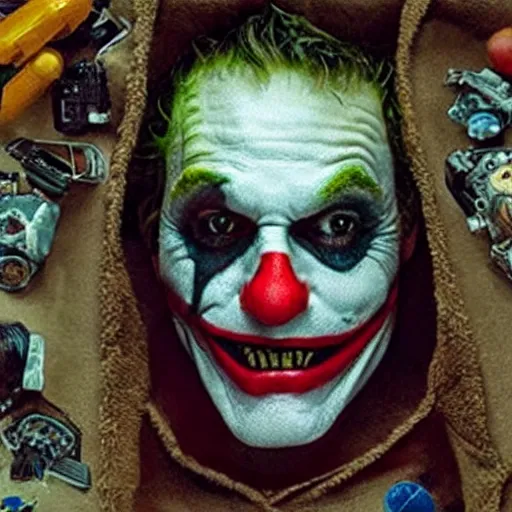 Image similar to giuseppe arcimboldo, new scifi movie, film still,,,,,,,,,,,,,,,,,,,,,,,,,,,,,,,,,, the joker