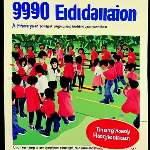 Image similar to a 1 9 9 0 s singapore public education poster