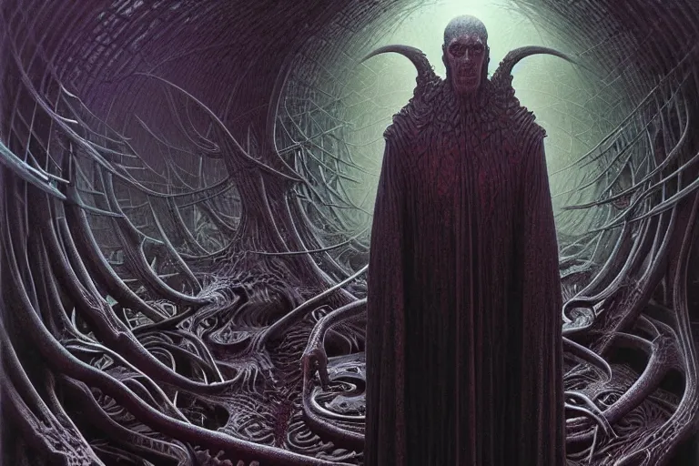 Image similar to that is not fabio fazio which can eternal lie and with strange aeons even death may die, intricate, ultra high definition, ultra detailed, symmetry, sci - fi, dark fantasy, by wayne barlowe