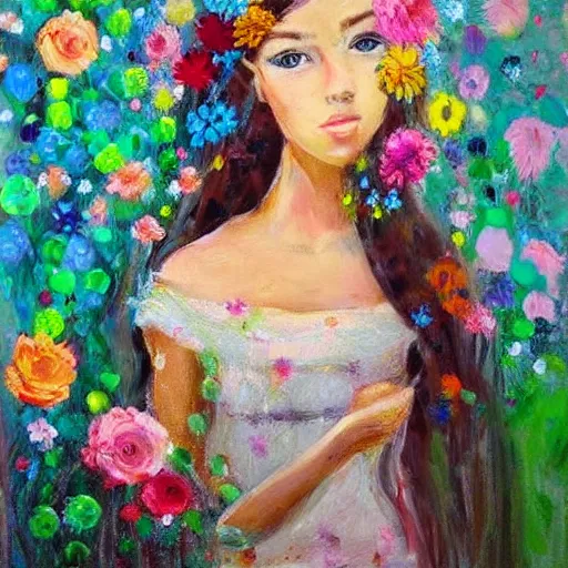 Image similar to portrait of a female with flowers in hair, bokeh, morning light, artist juliette belmonte's profile on artfinder. buy paintings by juliette belmonte and discover thousands of other original paintings, prints, sculptures and photography from independent artists