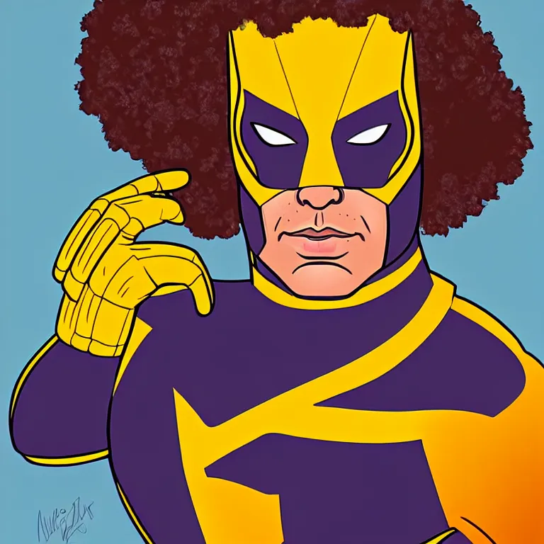 Prompt: portrait of captain marigold, marvel superhero illustration
