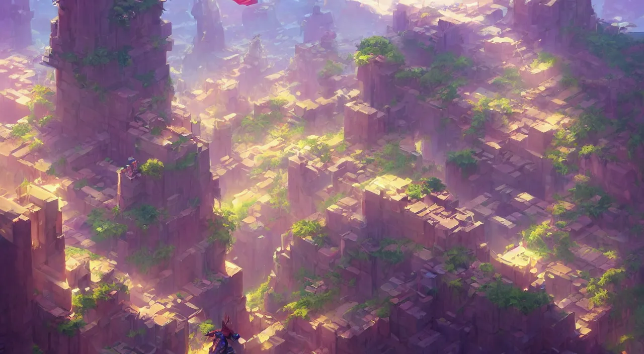 Image similar to flag colored wall fortress greeble illusion landscape wonderworld paradize, behance hd by jesper ejsing, by rhads, makoto shinkai and lois van baarle, ilya kuvshinov, rossdraws global illumination