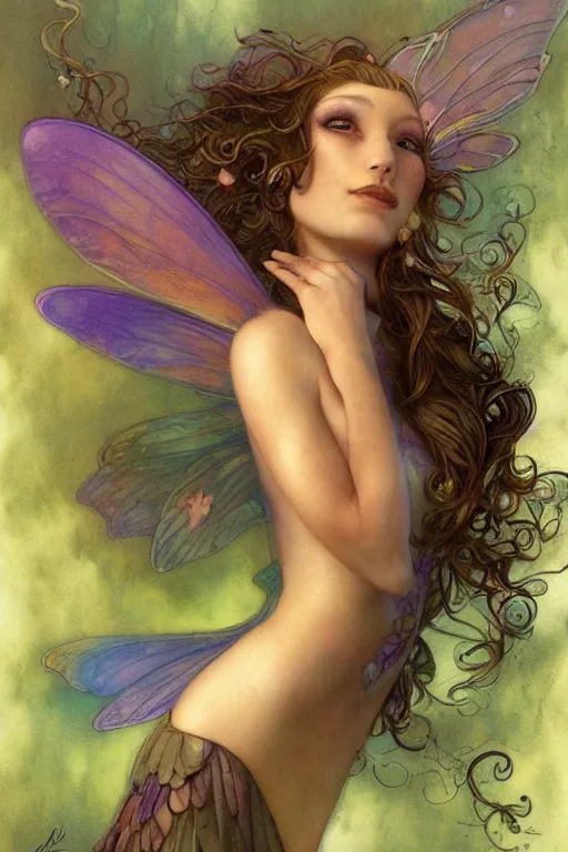 Image similar to a beautiful faerie, rainbowshift, by jean - baptiste monge, maxfield parrish, artgerm