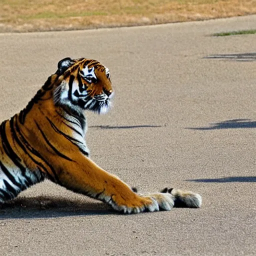 Image similar to man throws a tiger