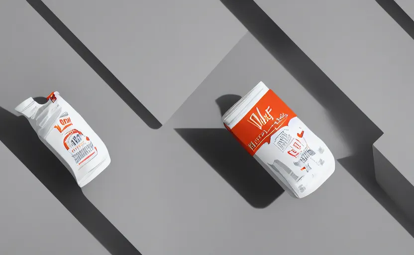 Prompt: milk carton, behance project, product photography, branding