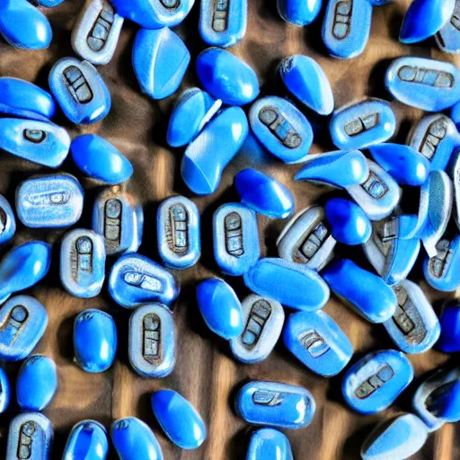 Image similar to lots of blue pills