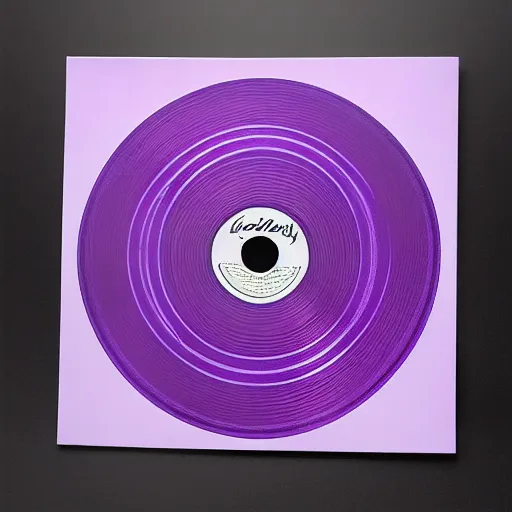 Image similar to high quality vinyl cover, wavy, purple colored