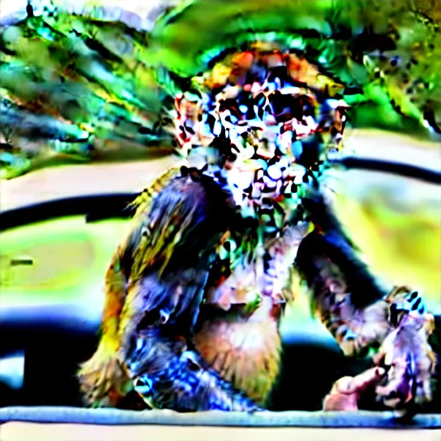 Image similar to a monkey learning to drive