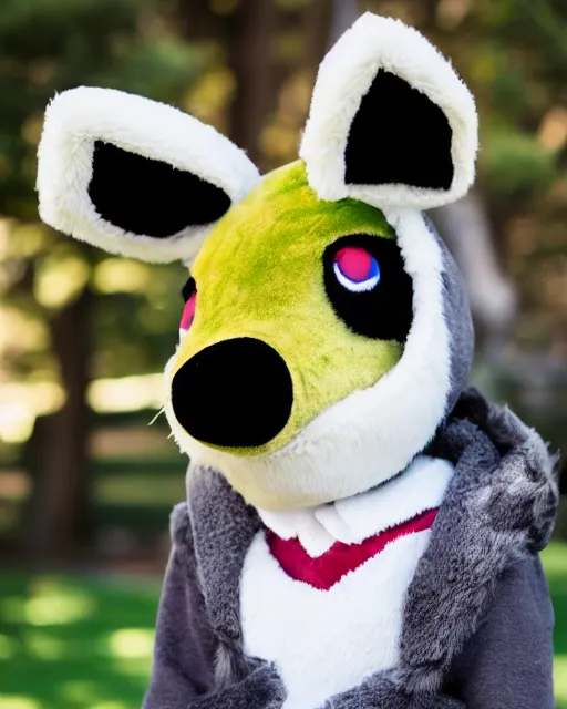 Image similar to portrait photo still of a young asriel dreemurr fursuit, 8 k, 8 5 mm f 1. 8