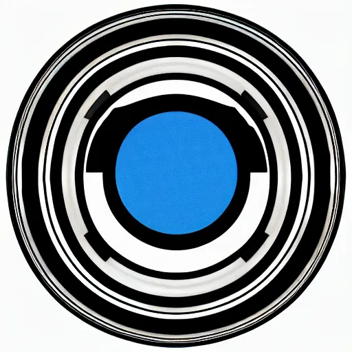 Image similar to logo of eye overlooking a city, symmetrical, washed out color, centered, art deco, 1 9 5 0's futuristic, glowing highlights, peaceful