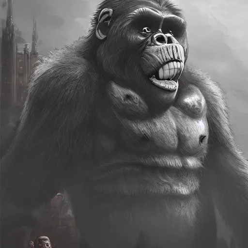 King Kong In Cinematic Scene Fantasy Art In The Stable Diffusion