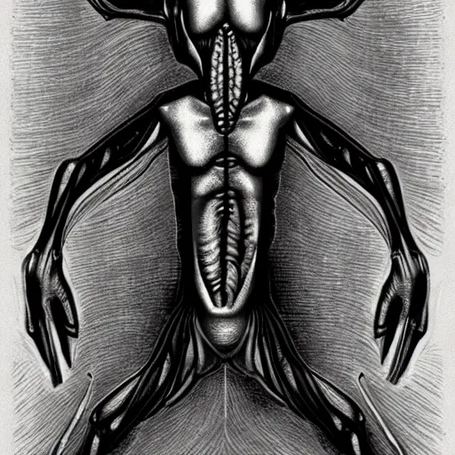 Prompt: alien anatomy by frank netter