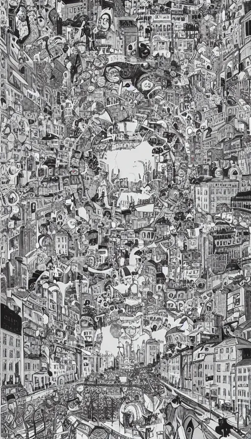 Prompt: stockholm city portrait of a beautiful world, by james jean