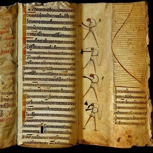 Image similar to ancient greek manuscript with pictures of airplanes