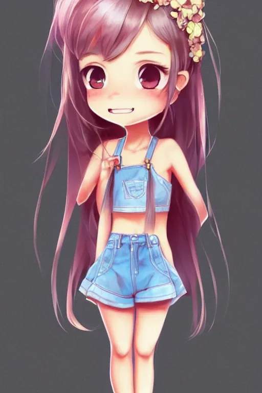 Prompt: full body character concept art of a girl next door in chibi style | | pixar - cute - fine - face, pretty face, realistic shaded perfect face, fine details by stanley artgerm lau, wlop, rossdraws, james jean, jakob eirich, andrei riabovitchev, marc simonetti, and sakimichan, trending on artstation