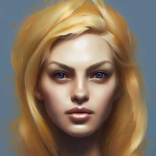 Image similar to a digital painting of a woman with blonde hair, a character portrait by feng zhu, cgsociety, fantasy art, artstation hq, artstation hd, fantasy