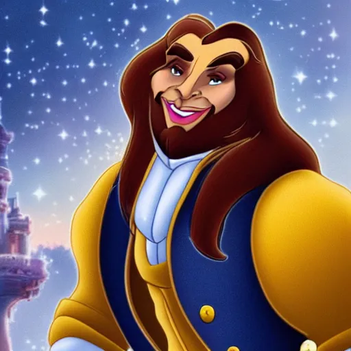 Prompt: a male version of belle from beauty and the beast