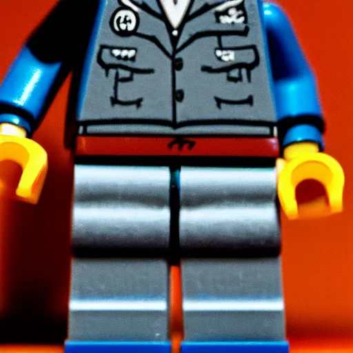 Image similar to macro photograph of a lego minifig of adolf hitler