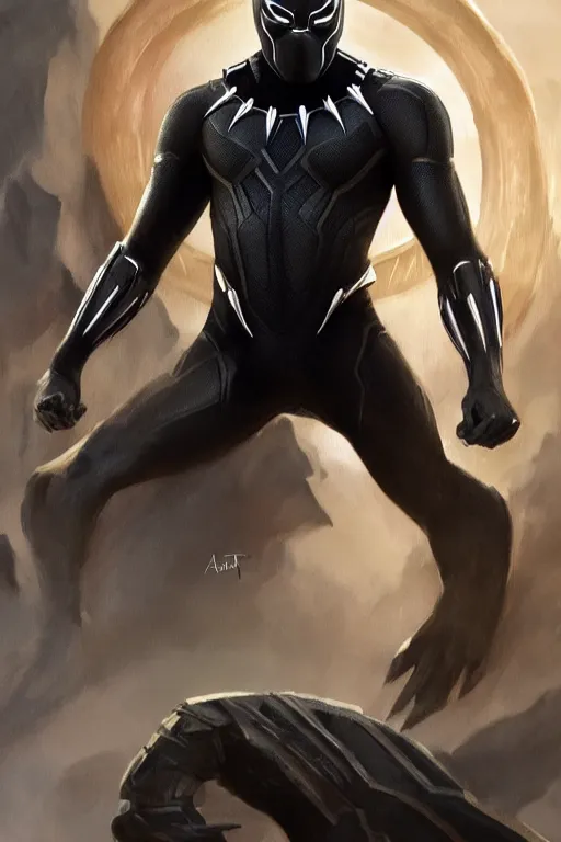 Image similar to ultra realistic illustration, black panther tchalla wearing a greek god type armor mixed with wakandan stylr, sci - fi, fantasy, intricate, elegant, highly detailed, digital painting, artstation, concept art, smooth, sharp focus, illustration, art by artgerm and greg rutkowski and alphonse mucha