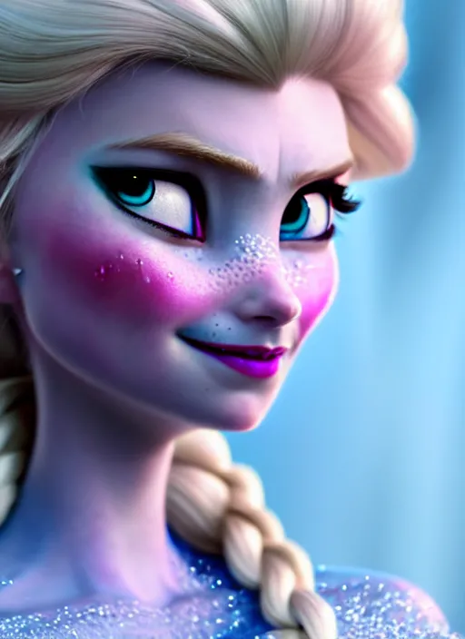 Image similar to elsa from frozen, hyper detailed, digital art, trending in artstation, cinematic lighting, studio quality, smooth render, unreal engine 5 rendered, octane rendered, art style by klimt and nixeu and ian sprigger and wlop and krenz cushart.