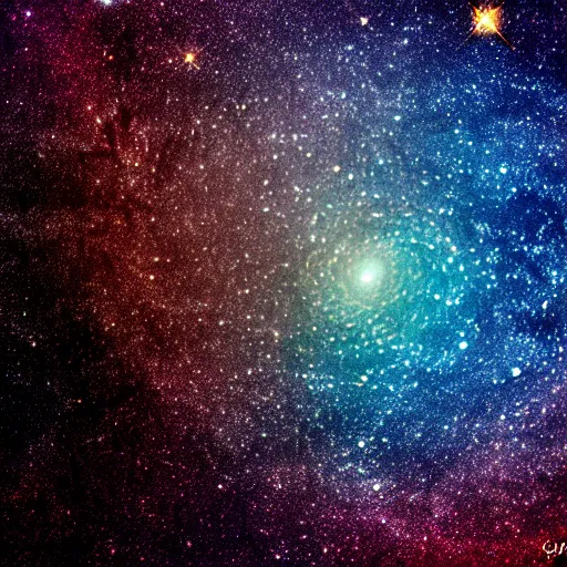 Prompt: hand-shaped galaxy, taken by a telescope, 4K, 8K, Universe, HDR, digital art