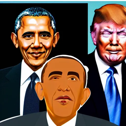 Image similar to portrait morph hybrid barack obama and donald trump