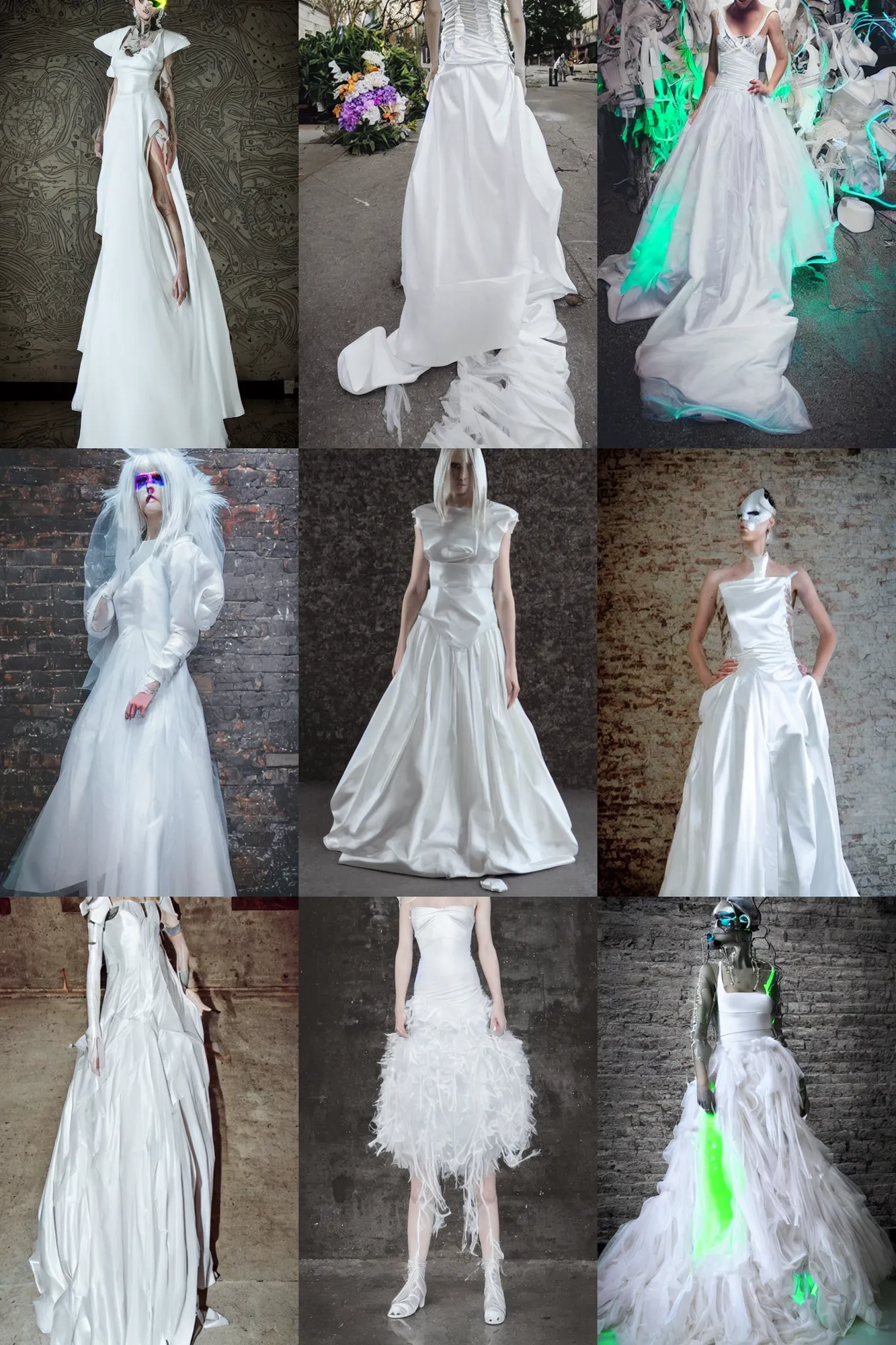 a cyberpunk white wedding dress neon cyberpunk Stable Diffusion