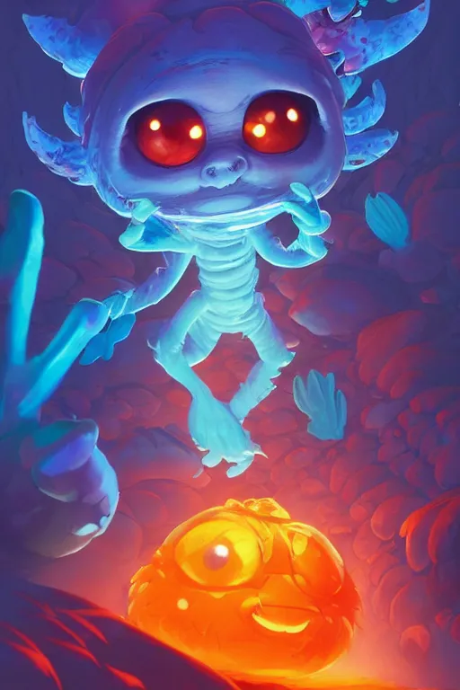 Image similar to smurf ghost creature animal sushi cristal very big eye roots cactus elemental flush of force nature micro world fluo fishscale, behance hd by jesper ejsing, by rhads, makoto shinkai and lois van baarle, ilya kuvshinov, rossdraws radiating a glowing aura global illumination ray tracing hdr