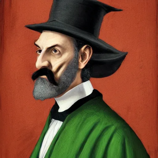 Image similar to Lord Havelock Vetinari as a shady, machiavellian, slytherin headmaster of Hogwarts, School of Witchcraft and Wizardry, detailed, hyperrealistic, colorful, cinematic lighting, digital art by Paul Kidby