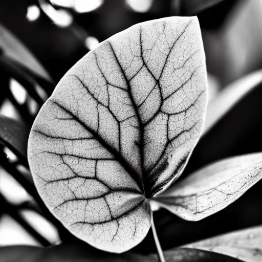 Image similar to zoomed in leaf, award winning black and white photography