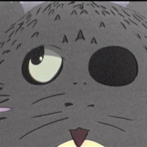 Prompt: cctv footage of totoro