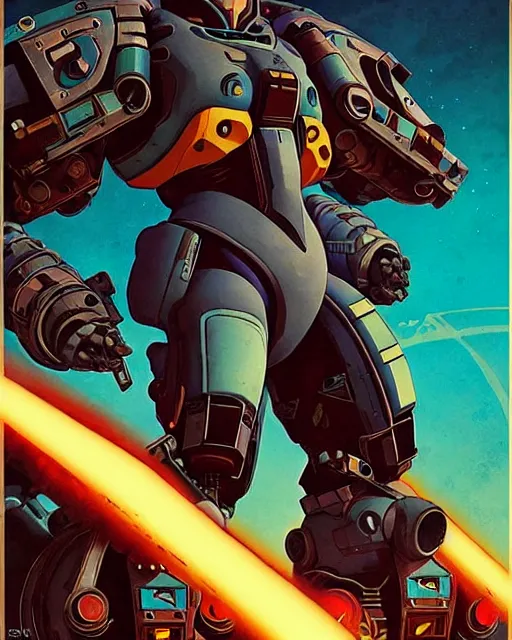 Image similar to sigma from overwatch, character portrait, portrait, close up, concept art, intricate details, highly detailed, vintage sci - fi poster, retro future, in the style of chris foss, rodger dean, moebius, michael whelan, and gustave dore