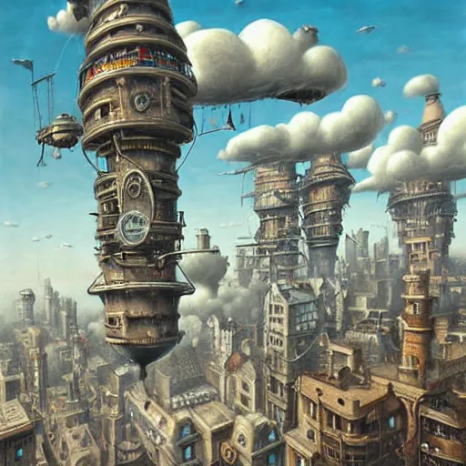 a hyperrealistic painting of a steampunk city, | Stable Diffusion | OpenArt