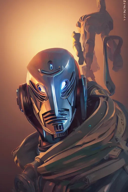 Image similar to epic mask helmet robot ninja portrait stylized as fornite style game design fanart by concept artist gervasio canda, behance hd by jesper ejsing, by rhads, makoto shinkai and lois van baarle, ilya kuvshinov, rossdraws global illumination radiating a glowing aura global illumination ray tracing hdr render in unreal engine 5