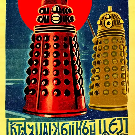 Prompt: soviet era poster of a dalek