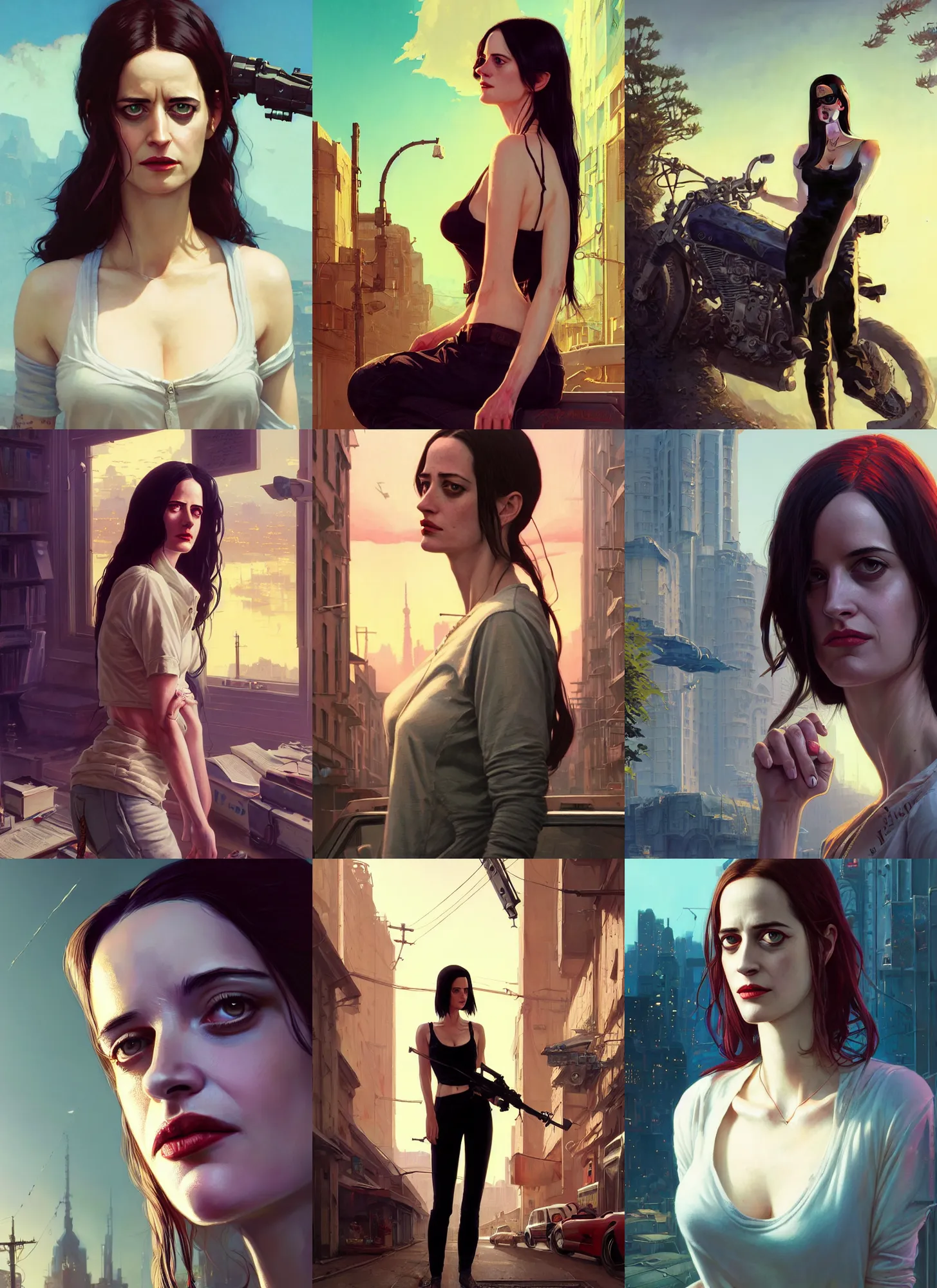 Prompt: highly detailed portrait of 2 0 0 1 - era eva green in gta v, stephen bliss, unreal engine, fantasy art by greg rutkowski, loish, rhads, ferdinand knab, makoto shinkai and lois van baarle, ilya kuvshinov, rossdraws, tom bagshaw, global illumination, radiant light, detailed and intricate environment