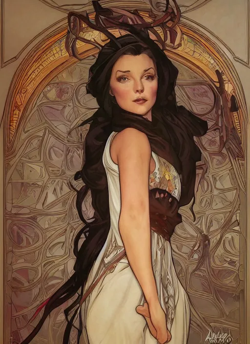 Image similar to heidi n closet painting by artgerm and greg rutkowski and alphonse mucha