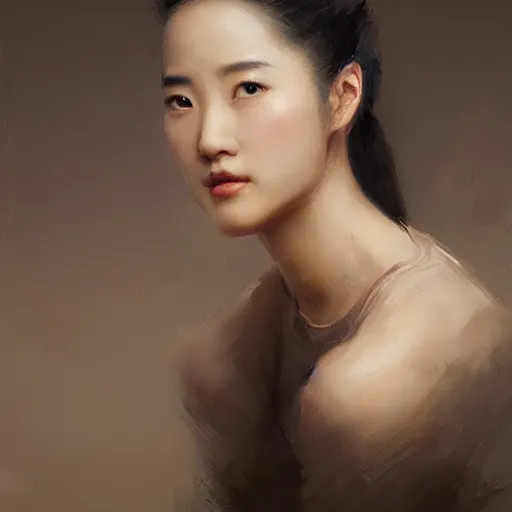 Prompt: A portrait of LIU YIFEI, ancient art, art by greg rutkowski, matte painting, trending on art station