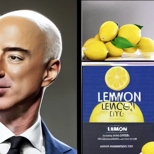 Image similar to lemon with the face of jeffrey bezos