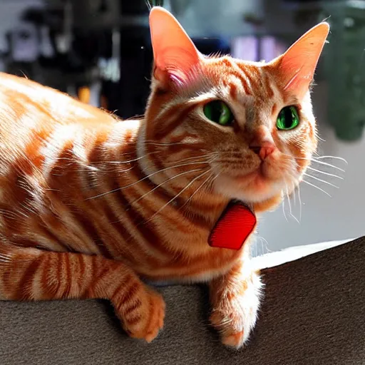 Image similar to red tabby cyborg cat