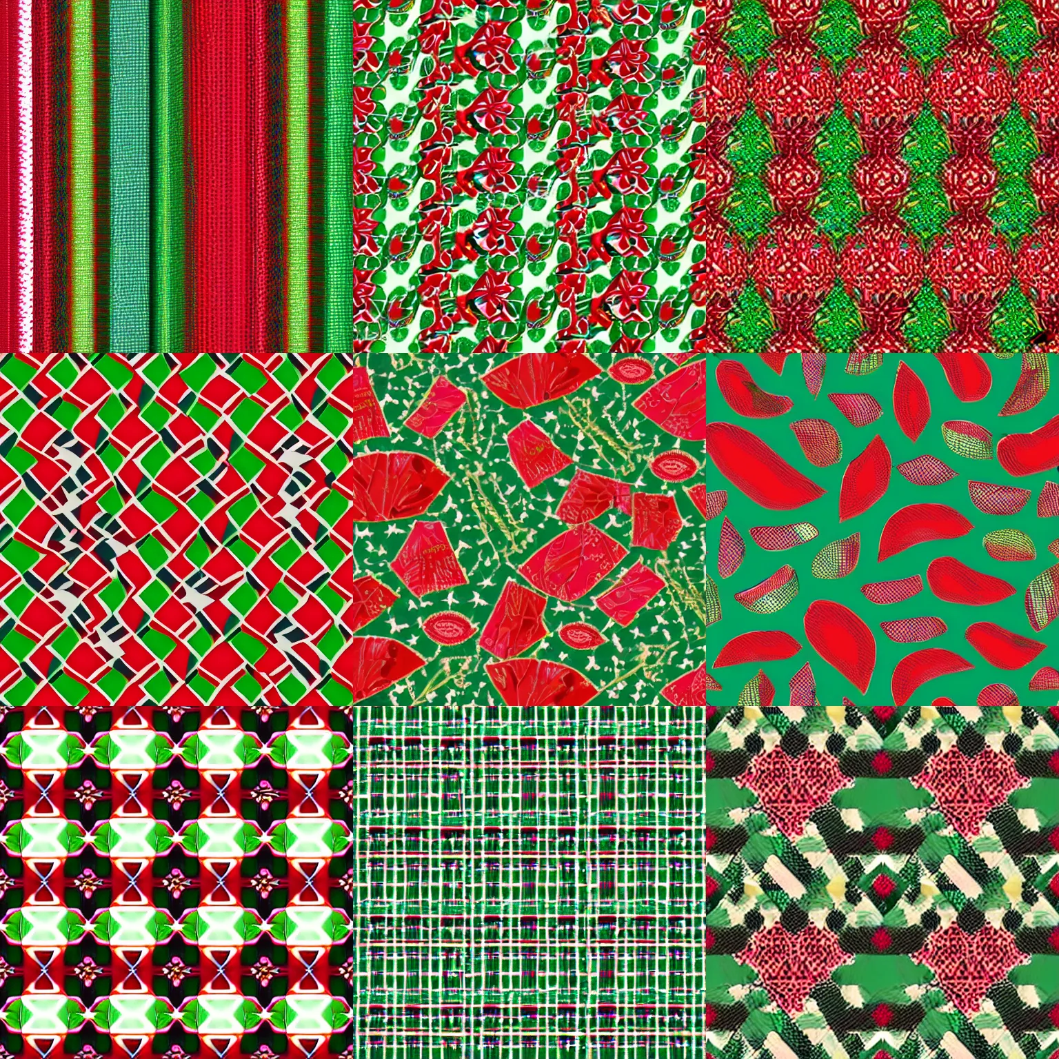 Prompt: mixed pattern of red and green