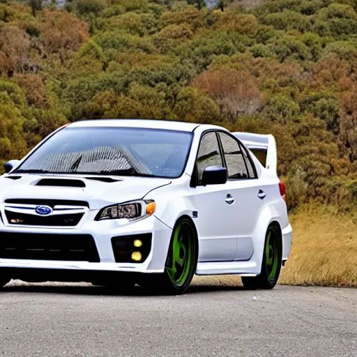 Prompt: a subaru WRX converted into a helicopter