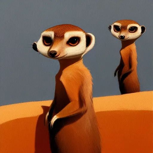 Prompt: goro fujita ilustration a beautiful meerkat by goro fujita, painting by goro fujita, sharp focus, highly detailed, artstation