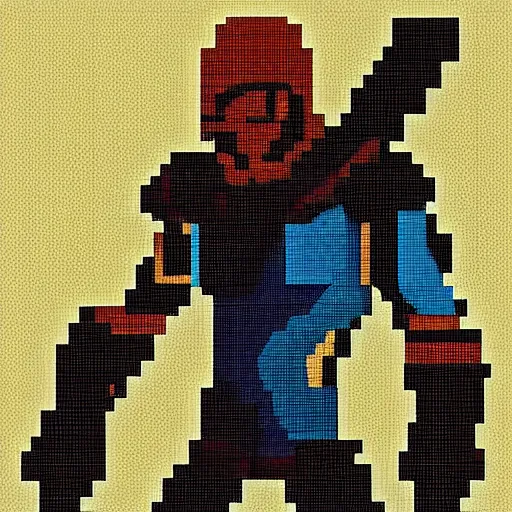 Image similar to Excalibur in the style of pixel art