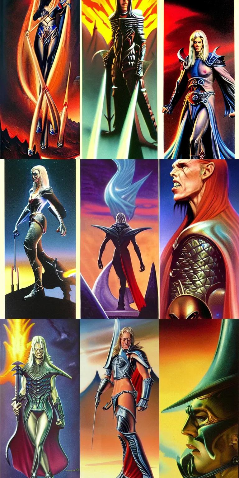 Prompt: Elric of Melniboné movie poster (1983) by Boris Vallejo